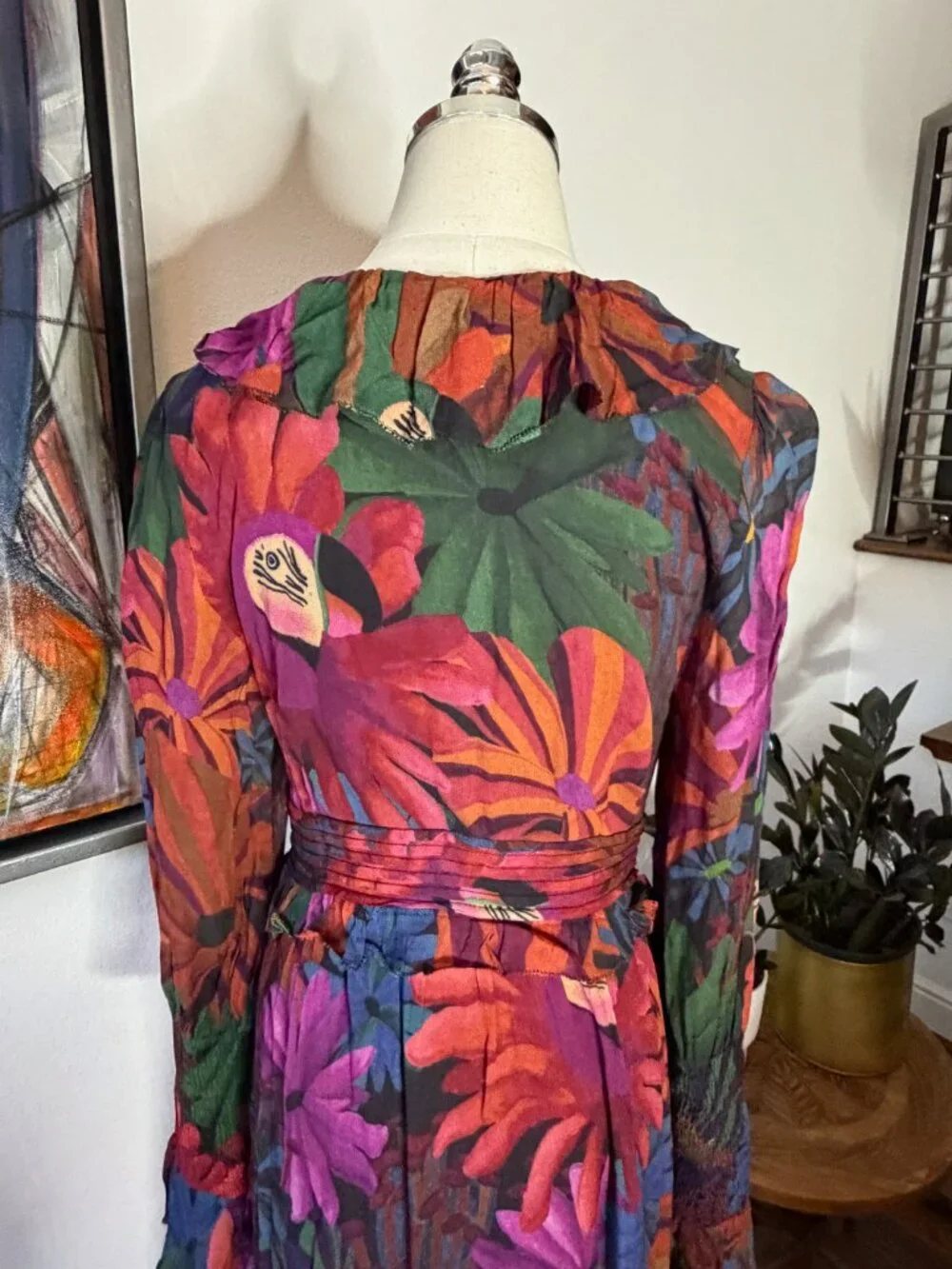 β¨ NWT FARM Rio "Bird Flowers" Maxi Dress β SOLD OUT Print β Size M NEWβ¨ - Picture 9 of 16